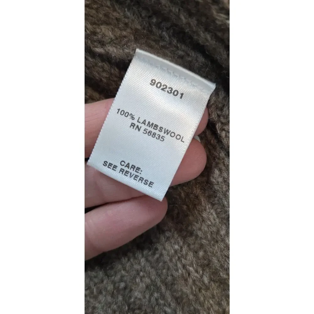Cabelas Outfitters Series Mens XL 100% Lambswool Sweater Brown Knit full zip - Picture 7 of 13